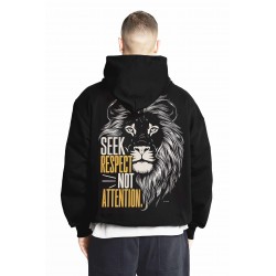 Lion Motivation Pull Décontracté à Capuche Imprimé Moderne - Style et Marque de S à XXL