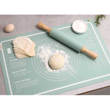 65 * 45cm Large Size Silicone Baking Mat, Non-stick Skidproof Waterproof Measurement, Mint Green