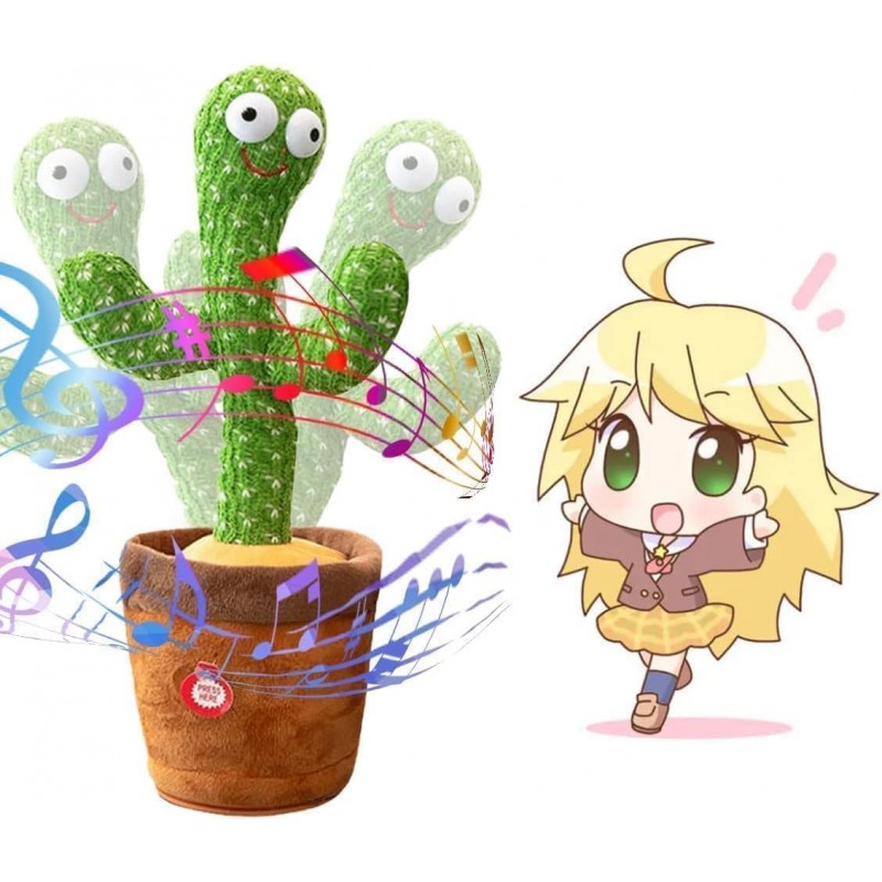 Cactus Qui Danse et Répète,Cactus Chantant et Dansant, Jouet de Danse Drôle pour Les Enfants,Parfait, Fête, Noël, Cadeau