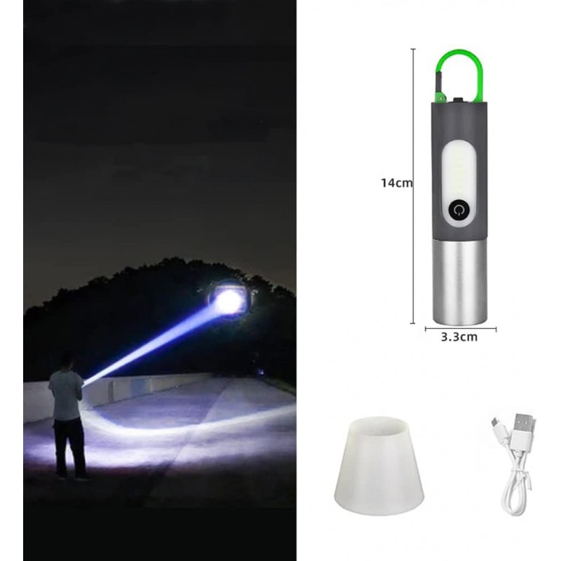 Lampe de poche LED extensible | Mini lampe de poche LED portable 1000 lumens | Torche Lampe de Poche LED USB Rechargeable