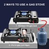 Réchaud à gaz de camping portable avec mallette de transport, 2900 W, compact, double usage, cartouches de gaz internes