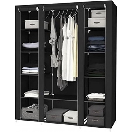 Roedax Armoire Placard à vêtements Portable en Acier Inoxydable, 175x150x45cm, Placard Simple Non tissé pour vêtements, Placard