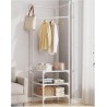 Étagère à chaussures Porte-manteau d'angle sur pied Chambre à coucher Armoire à vêtements Cintre Portable Porte-vêtements Facile