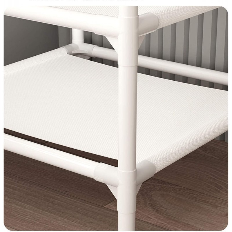 Étagère à chaussures Porte-manteau d'angle sur pied Chambre à coucher Armoire à vêtements Cintre Portable Porte-vêtements Facile
