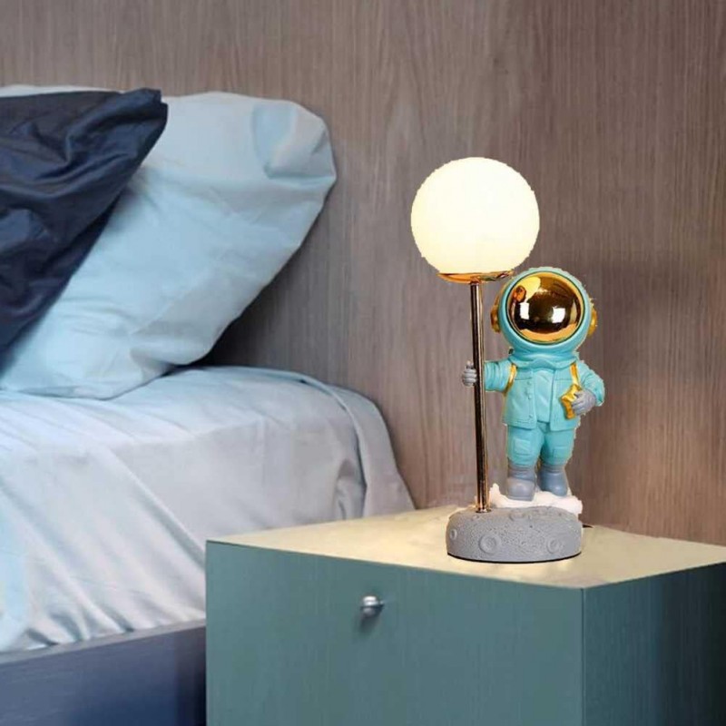 HONTIN Veilleuse astronaute pour enfants, lampe de bureau LED avec base antidérapante et prise USB, luminosité réglable à