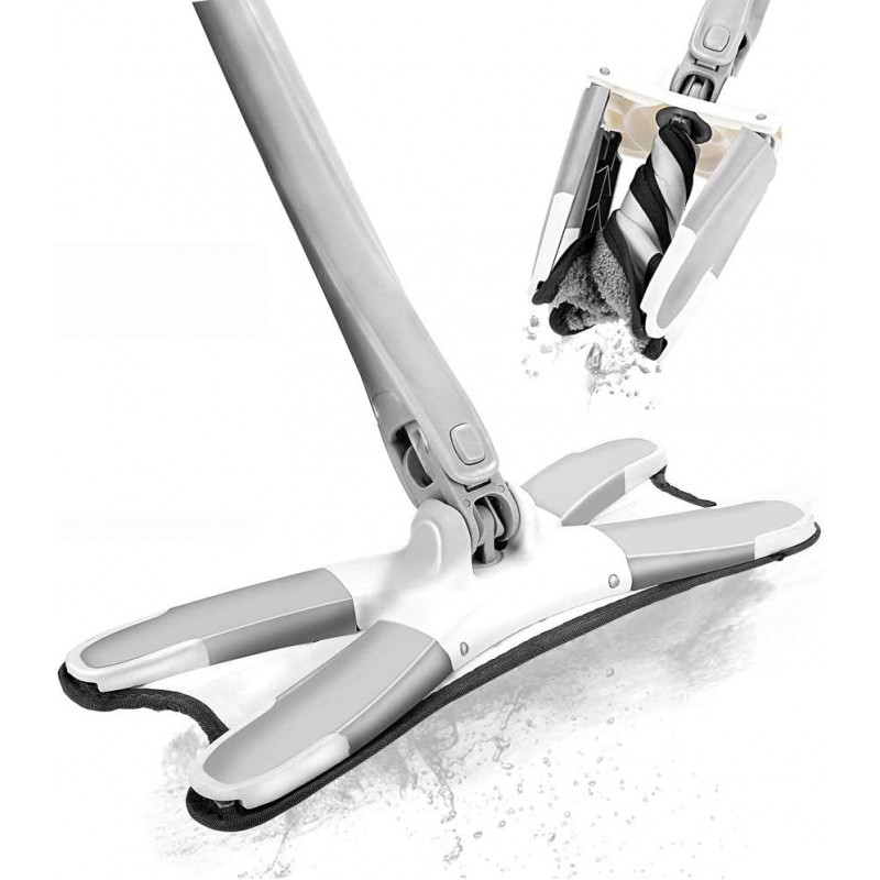 Lavage à la Main X-Type increvables Mop, Microfibre Mop étage avec 360 degrés de Rotation Head, essorez Manuel Maison Nettoyage