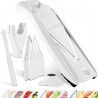 Coupe-Légumes Börner V5 (Plus Set) • Mandoline en V Réglable + Accessoires Supplémentaires + Éplucheur • Avec Lame en V en Acier