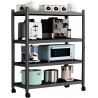 Étagère à Roulettes, Étagère de Rangement, Étagère sur Pied, Étagère Métallique Polyvalente, Meuble pour Cuisine, Salle de Bain,