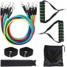 Lot de 11 bandes de résistance pour exercices de fitness, étui de transport, idéal pour le yoga, le fitness à domicile