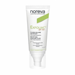 Noreva Exfoliac Ecran Solaire en Fluide Matifiant Invisible Spf50 – 40ml